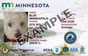Minnesota Service Dog Registration Card